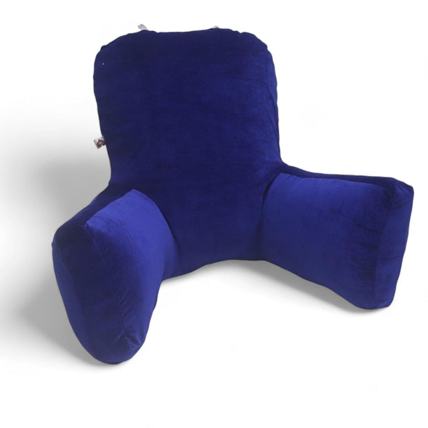 Backrest Pillow | Back Support Cushion | High Armrest - Velvet Royal Blue