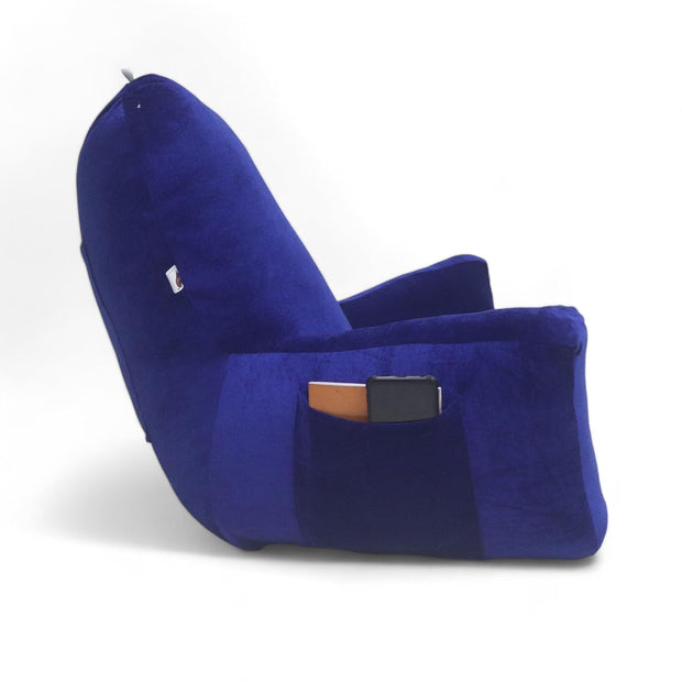 Backrest Pillow | Back Support Cushion | High Armrest - Velvet Royal Blue