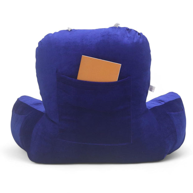 Backrest Pillow | Back Support Cushion | High Armrest - Velvet Royal Blue