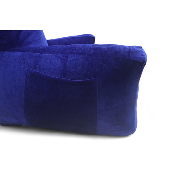 Backrest Pillow | Back Support Cushion | High Armrest - Velvet Royal Blue