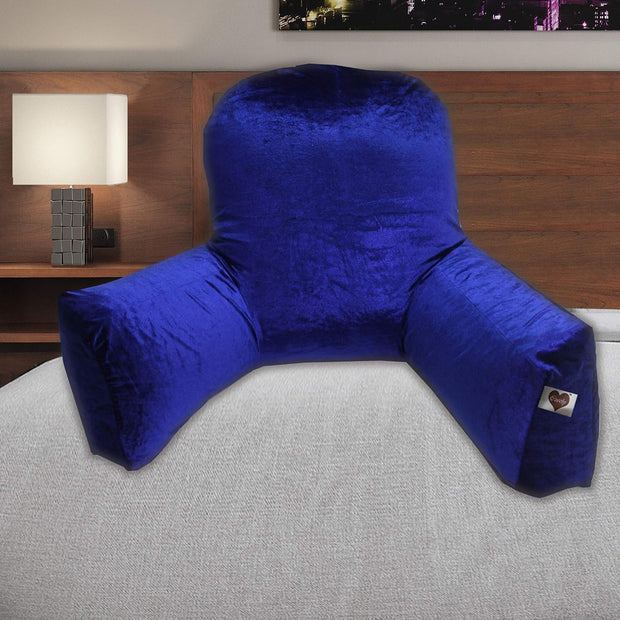 Backrest Pillow | Back Support Cushion | High Armrest - Velvet Royal Blue