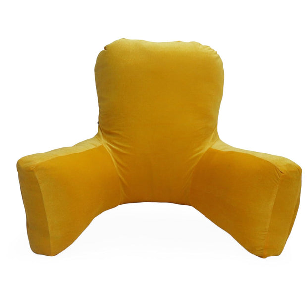 Backrest Pillow | Back Support Cushion | High Armrest - Velvet Yellow