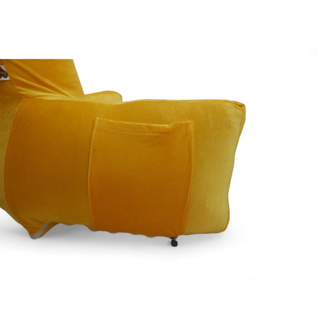 Backrest Pillow | Back Support Cushion | High Armrest - Velvet Yellow