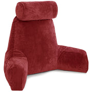 Backrest Pillow with Neck Roll | High Armrest - Red