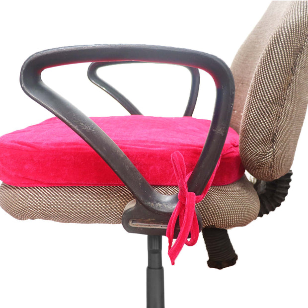 Pink chair cushions top with ties